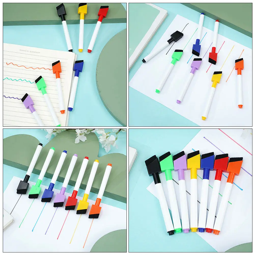 8Pcs 드라이 지우기 마커 화이트보드 다색 지울 수 있는 펜 사무실 학교 노트 난각 팁 그래피티 그림용