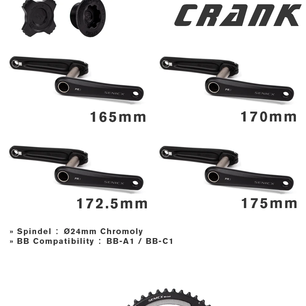 SENICX Bike Cranks PR3 24mm PR2 28.99mm DUB Chainwheel165