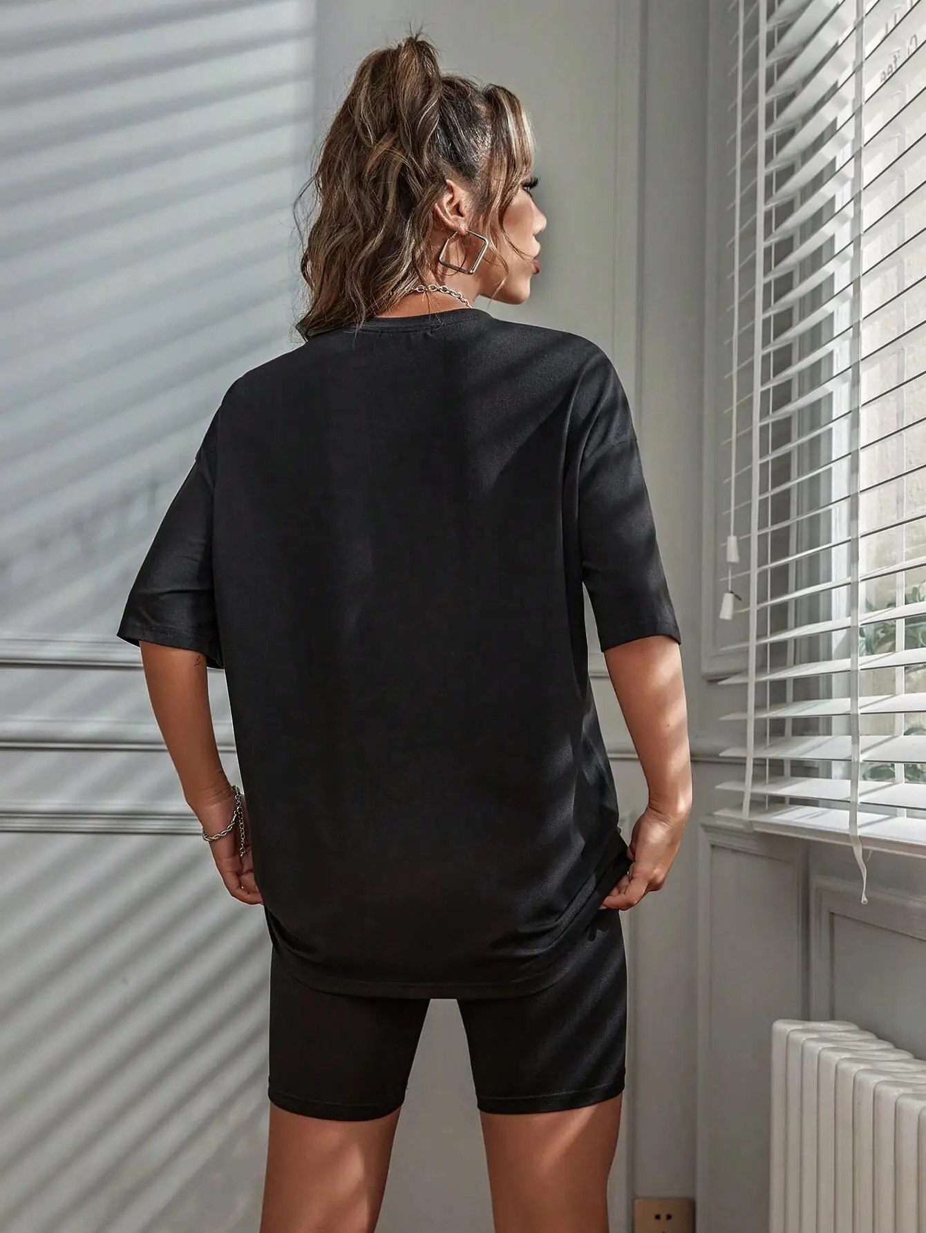 Brooklyn 1898 New York City Letter Graphic T-Shirts Set Women Summer Casual 2 Piece Set Oversized Shorts Cotton S-Xl T Shirts - Image 2