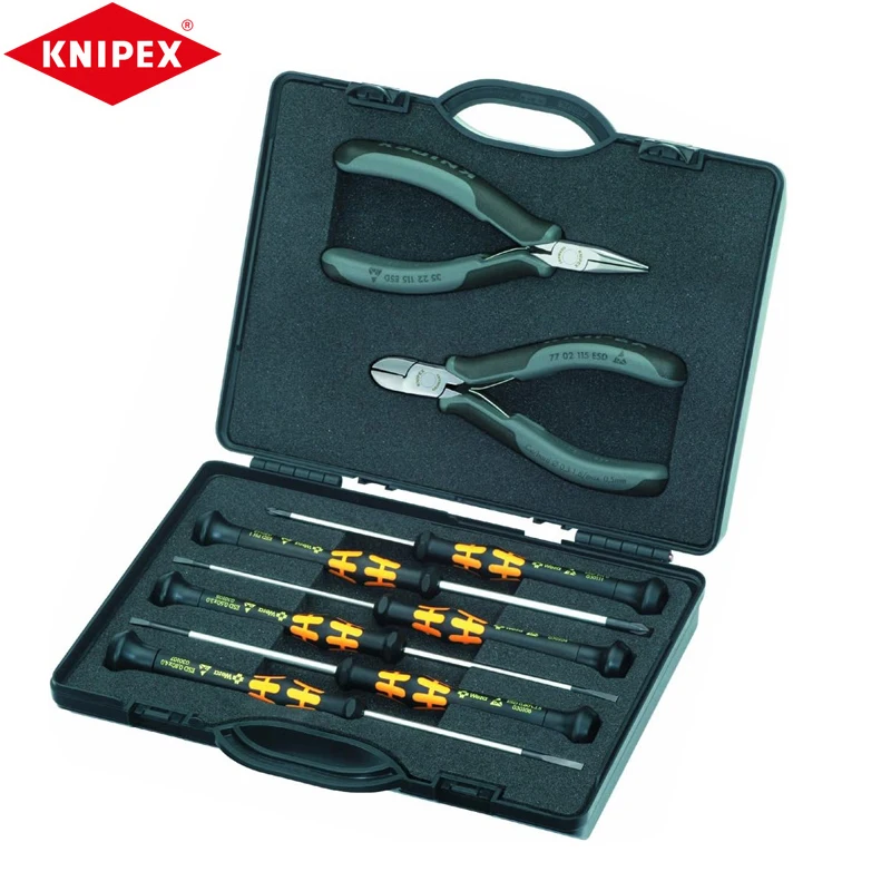 Knipex 00 20 18 Esd 8 Pezzi Pinze Elettroniche Antistatiche Set Squisita Fattura Ampia Gamma Di Applicazioni Funzionamento Semplice