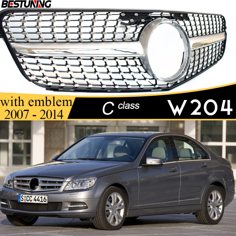Griglia Anteriore Di Ricambio Stile Diamanti Per 2007 - 2014 Mercedes Classe C W204 S204 C204 C 180 C 200 C 220 C 250 C 300 C C 350 C C C C C