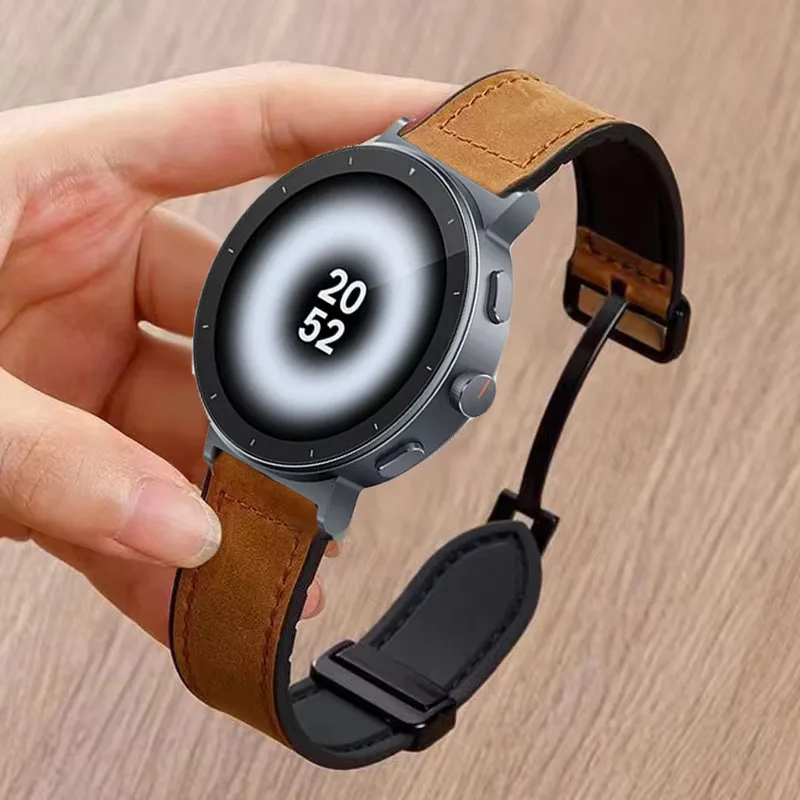 Magnetic Leather and Silicone Strap - 22mm Casual Wristband Bracelet