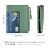 Women Genuine Leather Slim Short Wallet RFID Blocking Bi-Fold Wallet Credit Card Holder money clip wallet Zipper Coin pocket 3