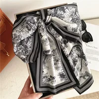 Luxury Design Long Scarf Women's DesignSilk Satin Scarf Faux Silk Satin Headband Shawl Beach 15x145cm 5