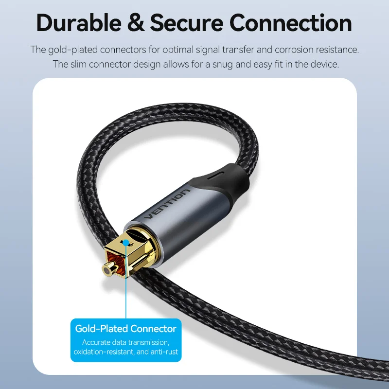 Vention Premium Digital Optical Audio Fiber Cable - Toslink SPDIF Coaxial (1m/2m)