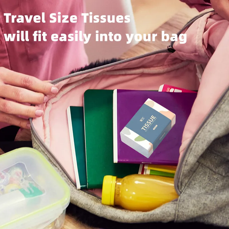 Pocket Tissues Travel Size 4 Ply Tissue Kid School Travel Camping Office Paper Napkins Daily Use