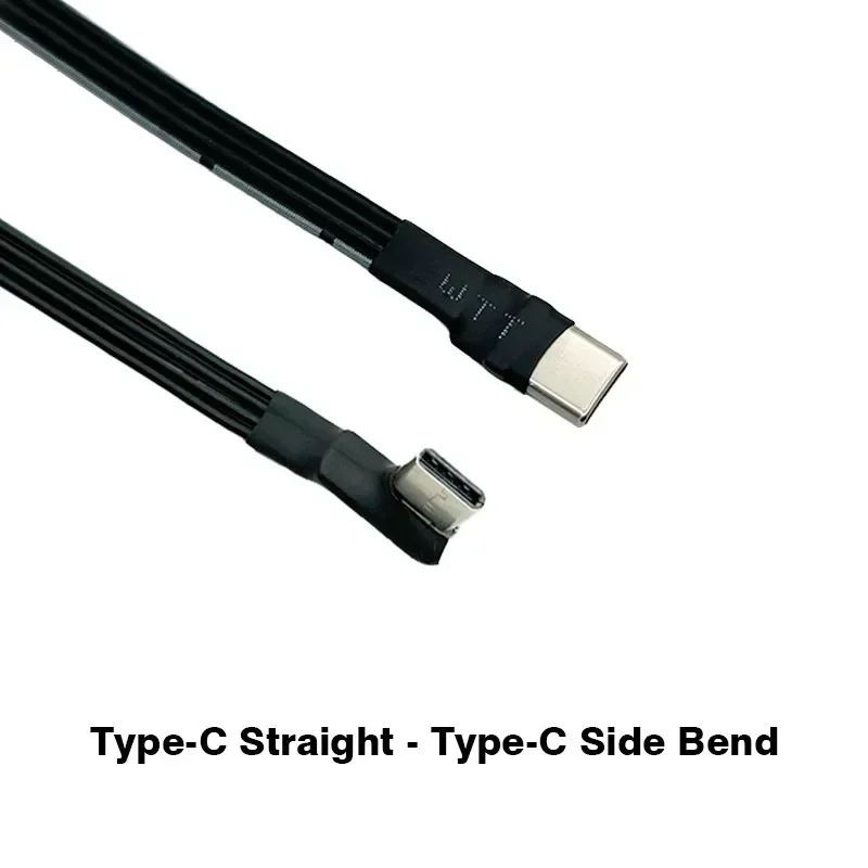 유형 C - USB-C 슬림 90 각도 어댑터 케이블 보조베터리 유연한 케이블 FPC PD 충전 데이터 케이블 유형-C 벤드 플랫 실리콘 와이어