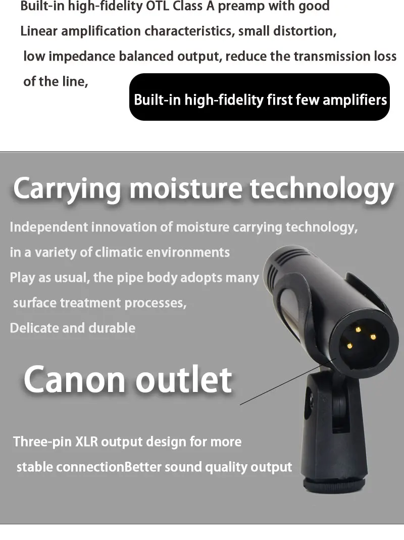 E914 Heart-Shaped Instrument Microphone, Windproof Cotton Condenser Microphone,For Bands/Stages/Recording Studio Recording ﻿