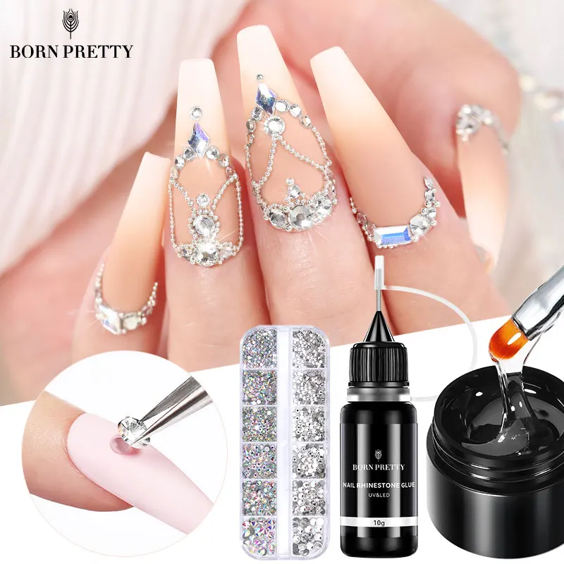 BORN PRETTY 10g Nail Rhinestone Adhesive Glue For Stick The 3D Decorations  DIY Nail Art Crystal Gems Jewelry Accessories - AliExpress