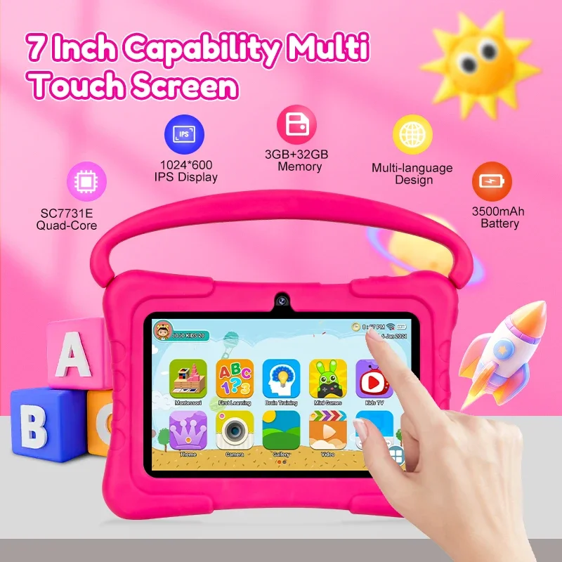 Kids Tablet, 7 inch Tablet for Kids, 32GB ROM 2GB RAM Android 11.0 Toddler Tablet with 2.4G WiFi, GMS, Eye Protection Screen