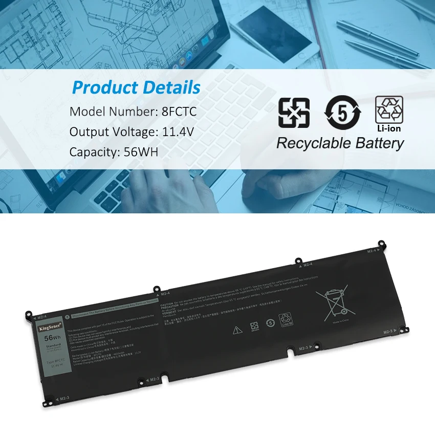 Células Bateria para Dell Dell G15 5510 5511 5520 5515 5521 Series Dell Xps 15 9500 g7 15 7500 11.4v 56wh Kingsener8 - Imagem 5
