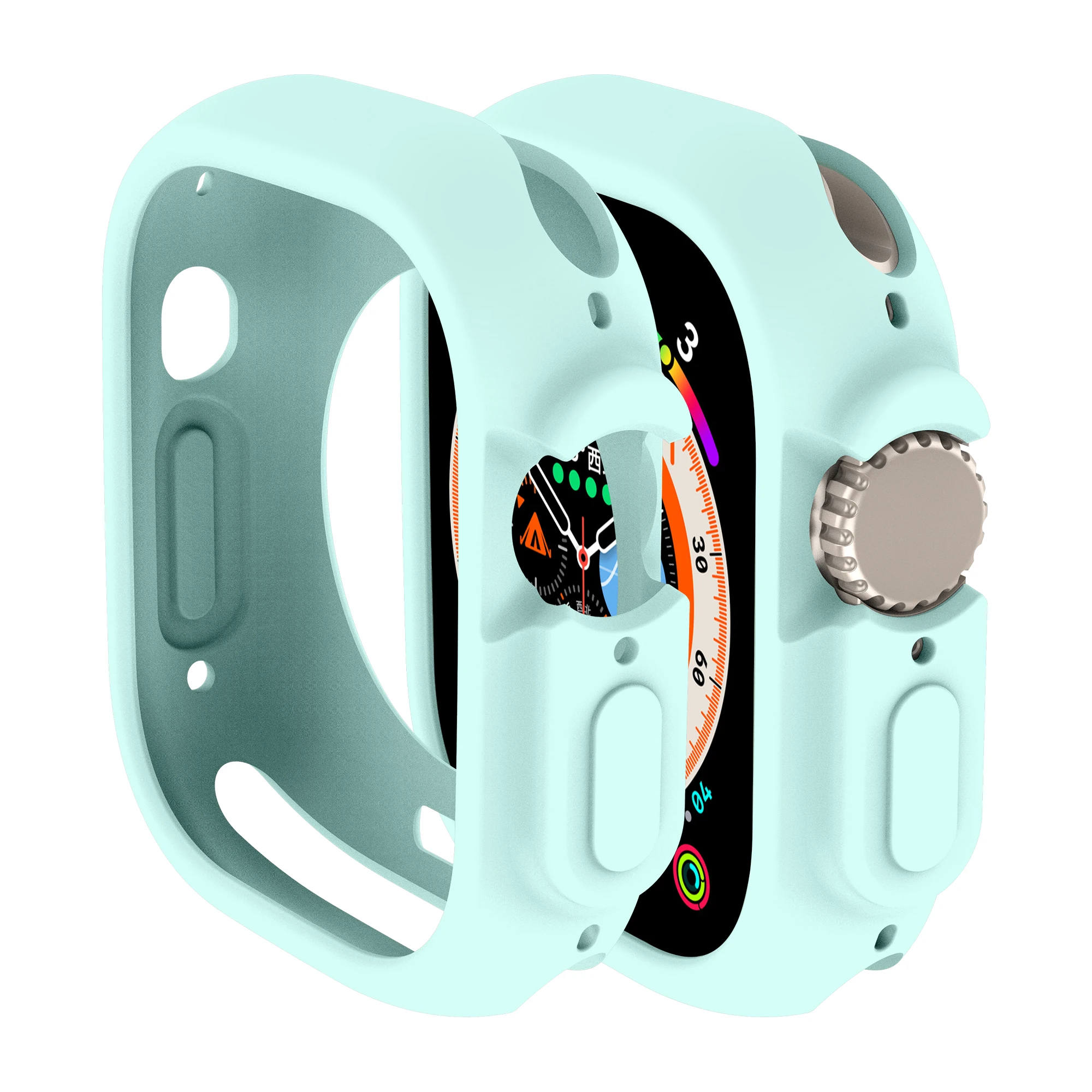 Candy-Colored TPU Protective Bumper for Smartwatch 49mm - Vibrant Accessories Collection