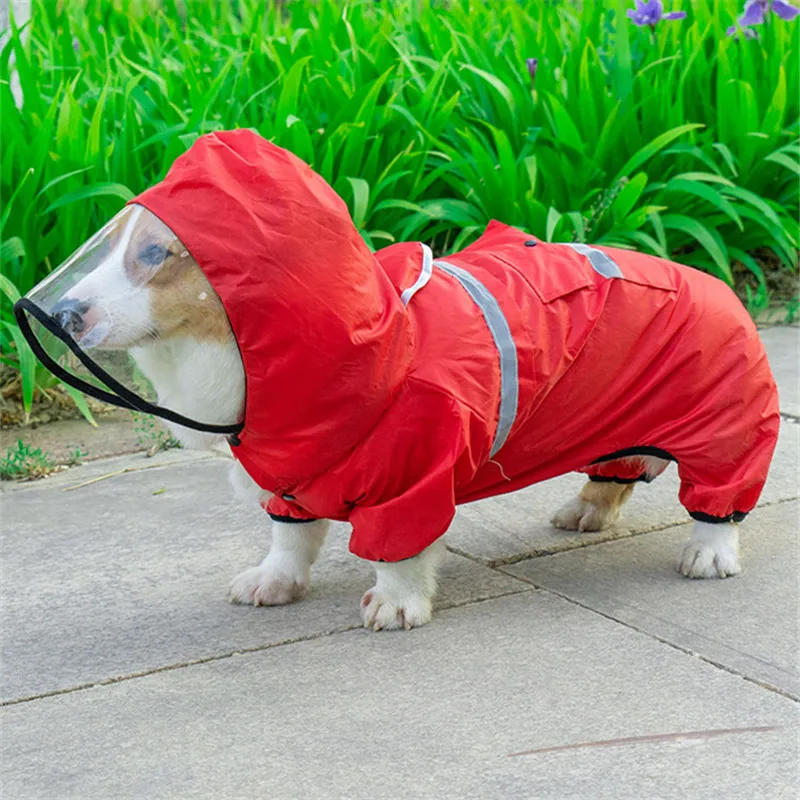 Welsh Dog Raincoat Reflective Waterproof Clothing for Dog Rain