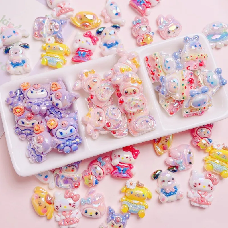 

Sanrio цветные полимерные бусины с УФ-покрытием милая hello kitty Мелодия Coolomi Cinnamoroll DIY телефонная цепочка