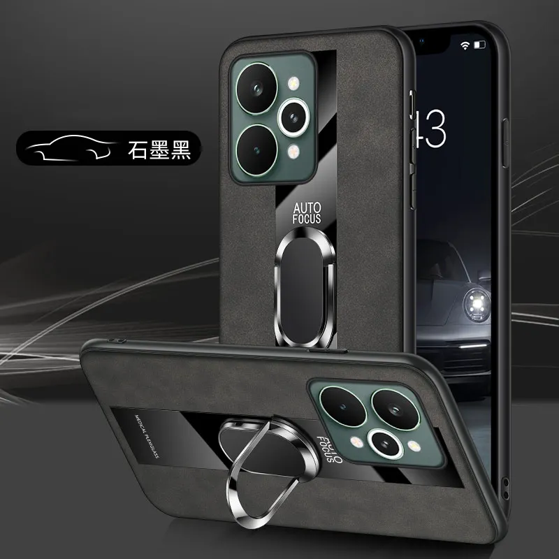 Leather Skin-Friendly Anti-Drop Stand Case in Business Style