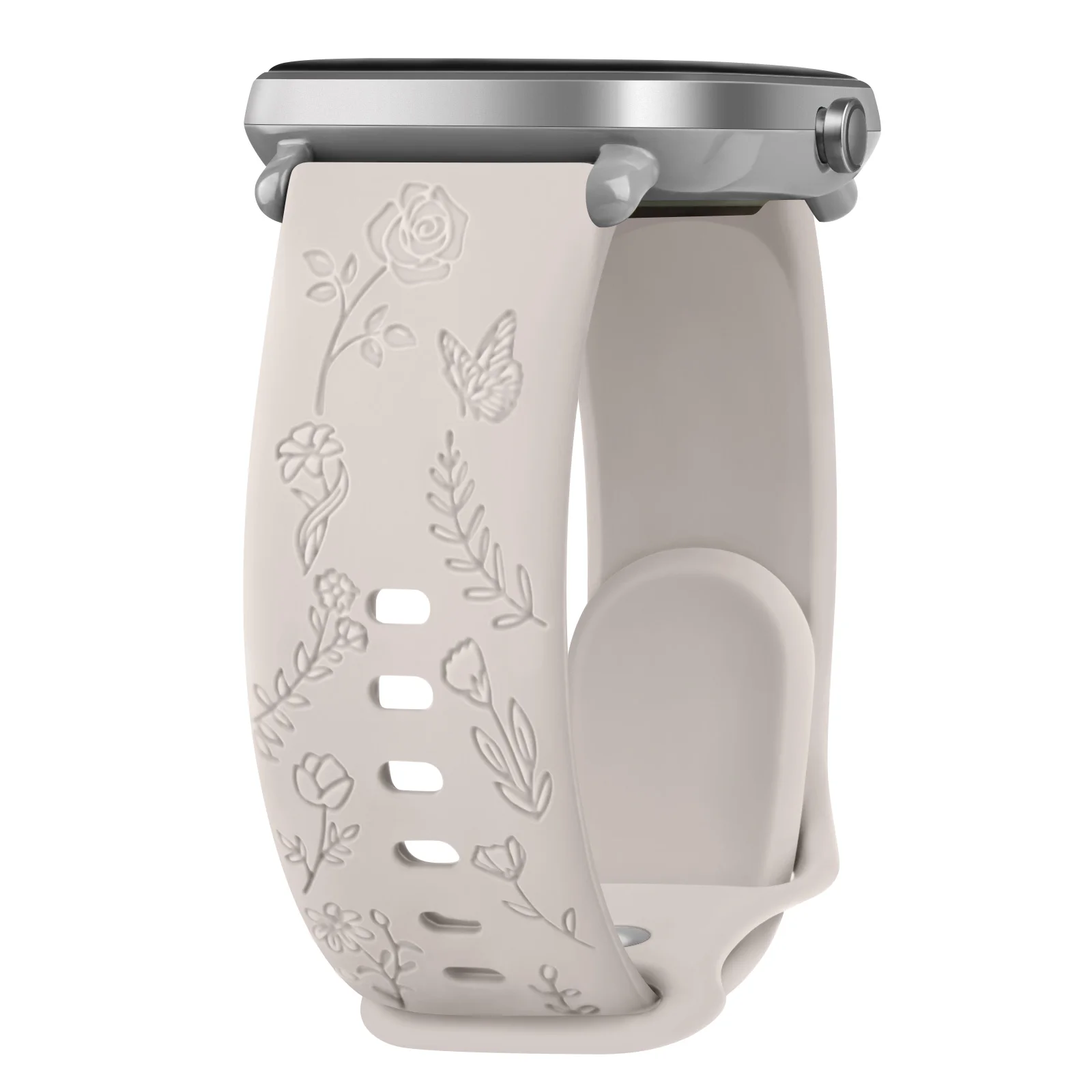 Floral Engraved 20mm Watch Strap