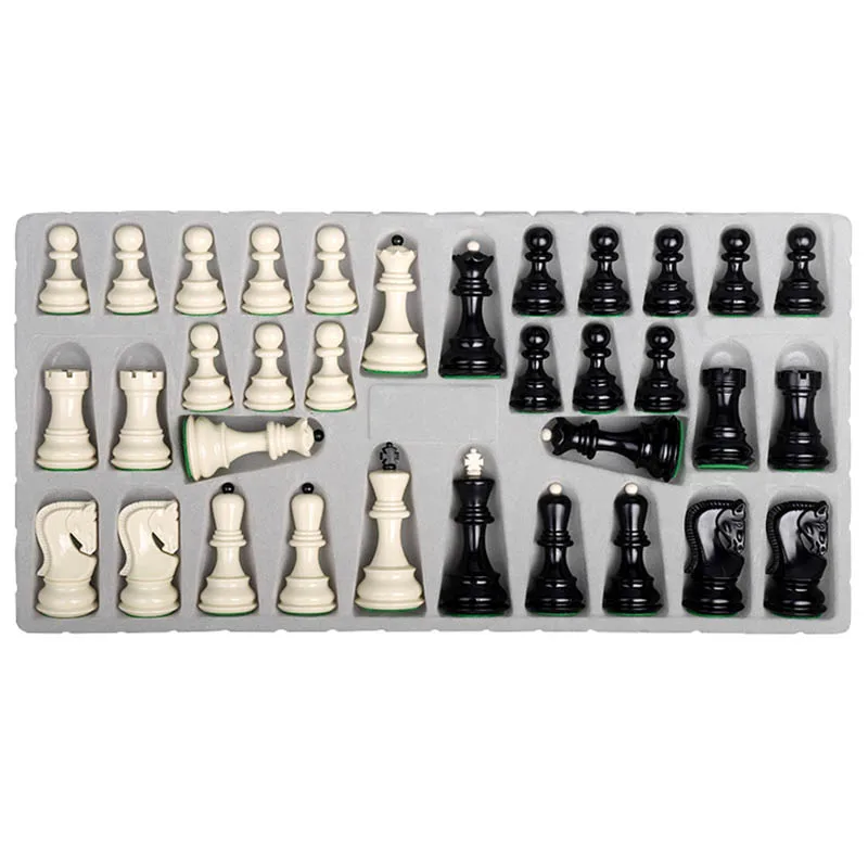 Exquisite Standard Heavy Plastic Tuba Chess Pieces Excluding Chessboard Nonmagnetic Entertainment Games German Knight Staunton board game chess pieces