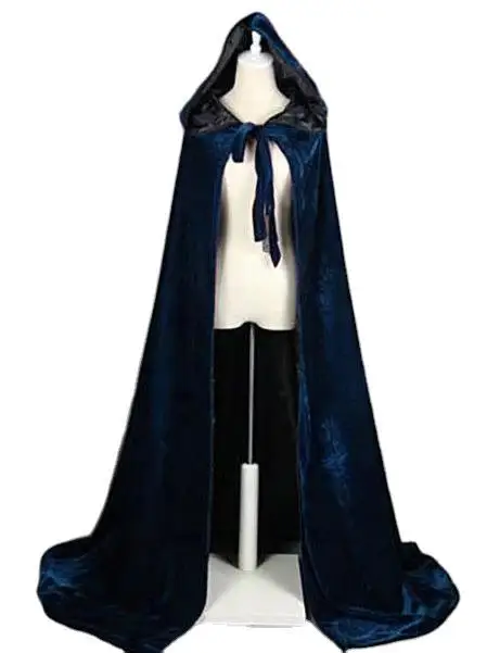 Halloween Cloak Costume Cosplay Costume Hooded Velvet Cape Robe For Adult