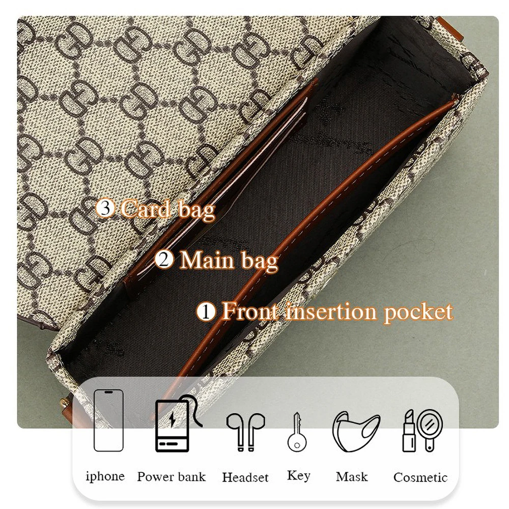 2025 Baellerry Check Crossbody Bag, Women's Large Capacity Laptop Bag with Magnetic Closure, Work Commute Organizer