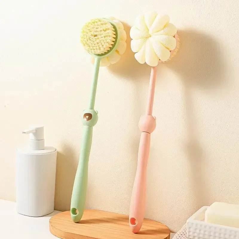 Bath Brush Back Body Bath Shower Sponge Scrubber Brushes With Handle Exfoliating Scrub Skin Massager Exfoliation Bathroom Brush 2