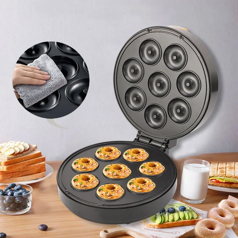 1200w Electric Donut Machine Home Multi-functional Automatic Heating Egg Cake Bread Baking Machine Breakfast donut maker