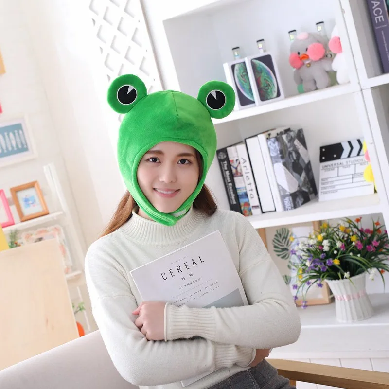 Cute Plush Frog Hat Cap for Halloween Costume Cosplay Party Men Women Girls Y2k 6