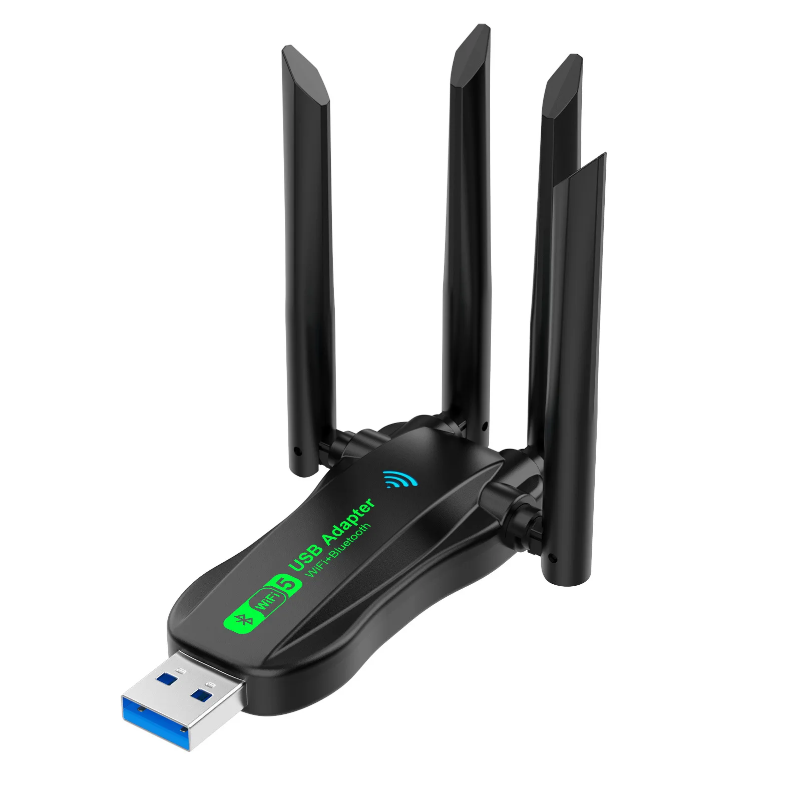 1300Mbps WiFi BT 2'si 1 arada USB Adaptörü Çift Bant 2.4Ghz/5Ghz Wi-Fi Dongle 802.11AC Güçlü Anten Kablosuz Alıcı PC/Dizüstü Bilgisayar için
