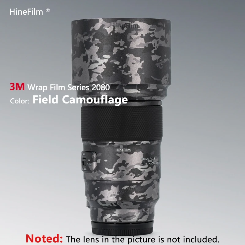 Hinefilm 스킨 탐론 90mm F2.8 E 마운트 렌즈 스킨 랩 커버, 탐론 90F2.8 렌즈 데칼 스킨 90 2.8 코트 스티커