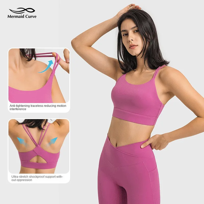 2022 Summer New High-bullet Shock-proof Run Underwear Women's Yoga Top  Cross Webbing Hollow Beauty Back Fitness Sports Bra - Sports Bras -  AliExpress