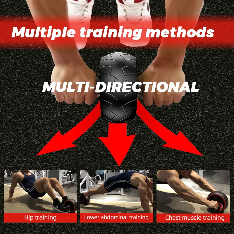Exercise Abdominal Roller Muscle Wheel Ab Exercise Abdominal Knee Pad Training Black with Red edge
