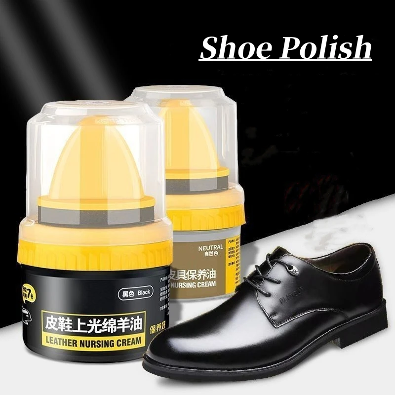 50ml Leather Shoe Brush Polish Brush Shoe Maintenance Brightening Cleaning Duster Sponge Wipe Colorless/Black/Brown