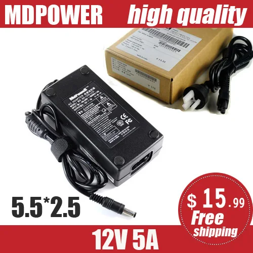 MDPOWER For Universal LCD  LCD TVspower adapter 12V 5A 60W charger cord genuine zf120a1205000 zf120a 1205000 60w charger 12v 5a ac adapter for velton photography ring light laptop