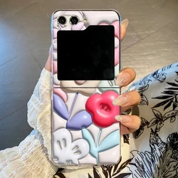 Relief Flower Pattern Clear Folding Phone Case - Galaxy Z Flip8 (A552)