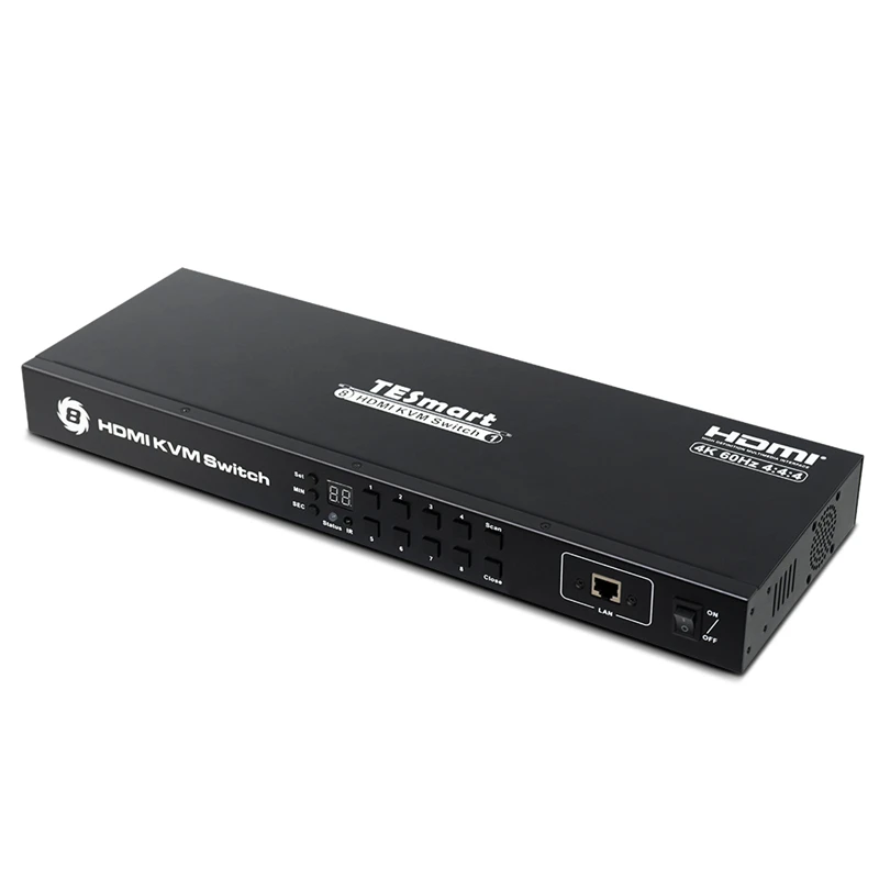 TESmart kvm switches 8 Computer 8 HDMI 4K 60HZ Splitter USB RS232/IP IR remote control  8 Port HDMI KVM Switch dahua 49 lm49 s200 ads led 16 9 3840x2160 8ms 1200 1 380cd 178 178 d sub dvi hdmi 2 usb hub rs232 rj45 speakers 1 5w 2 60hz 24 7 ready vesa bla