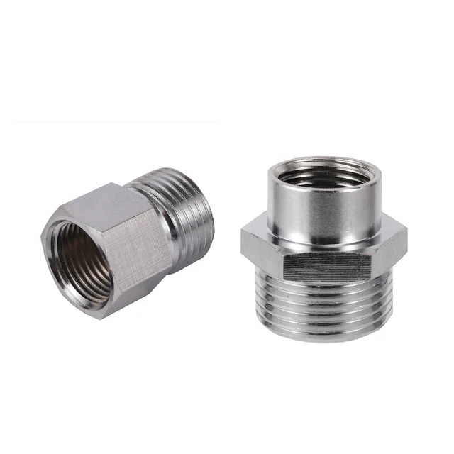 M18 - 1/2 "3/4" Férfi Szál Adapter Nikkel Bevonatú Rézszál Csatlakozó 18 Mm -Es Vízszivattyúcsökkentő Vízvezeték -Szerelvények