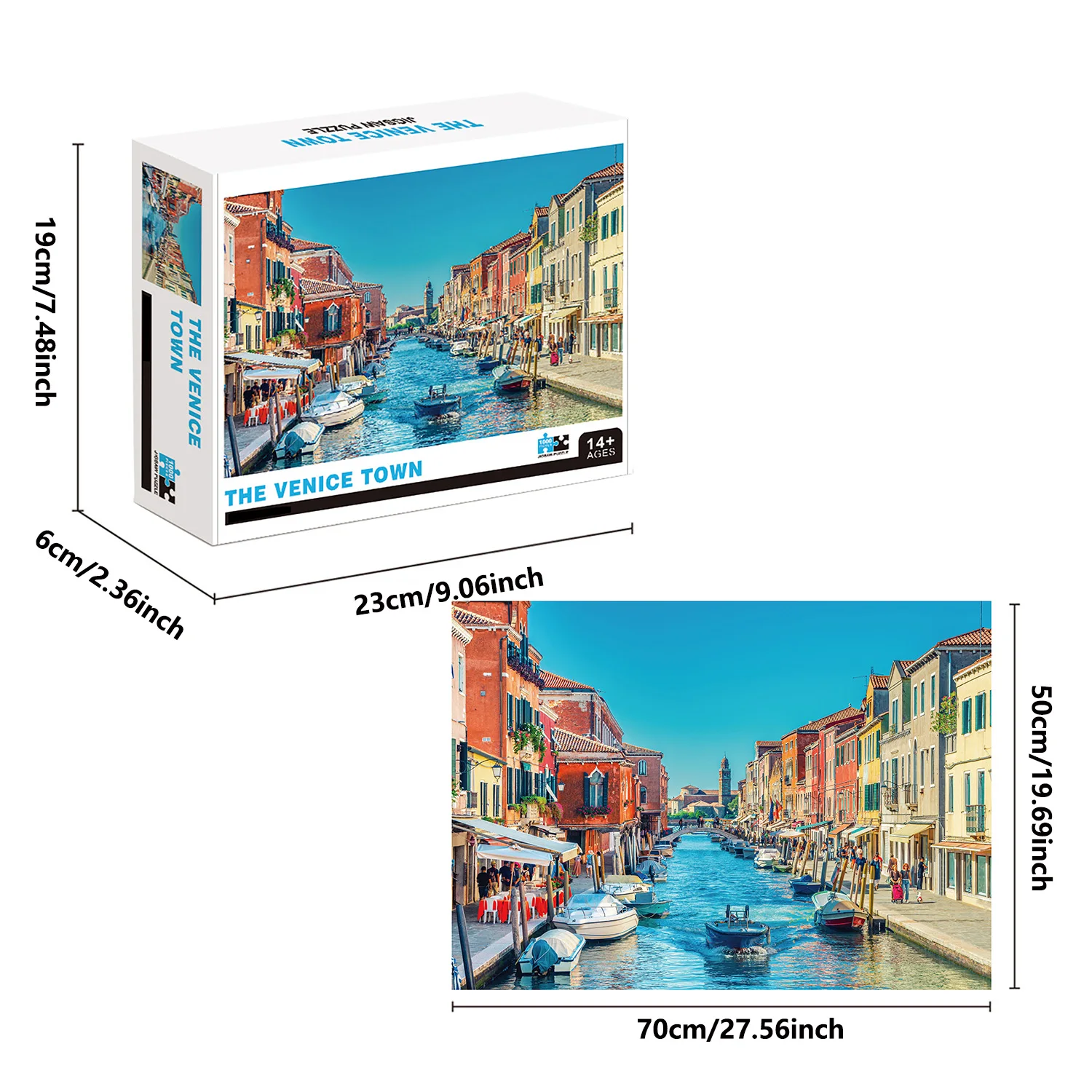 Jigsaw Puzzles 1000 Pieces The Venice Town Jigsaw Puzzles for Adults Home Decor Games Family Fun Floor Puzzles Educational Toys for Kids