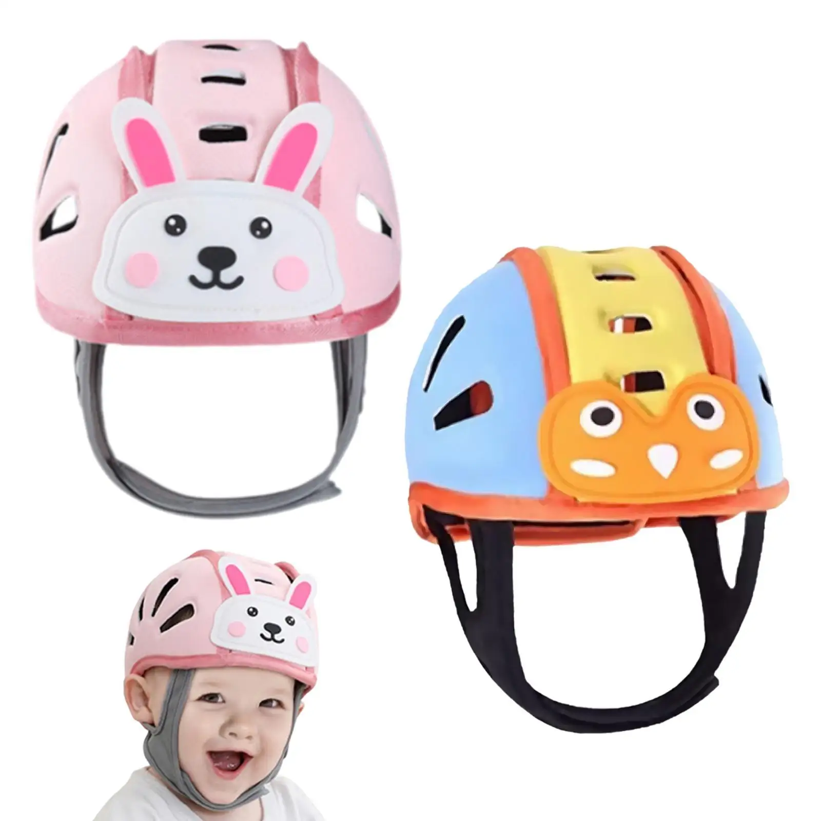 Baby Helmet Hat Comfortable Anti Fall Anti Collision Soft Lightweight Infant Helmet for Crawling Walking for Infant Boys Girls 4