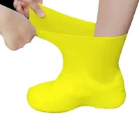 1 paire de couvre-chaussures imperméables en Silicone, en caoutchouc résistant aux lèvres, équipement de pluie, accessoires pour les jours de pluie en plein air 2