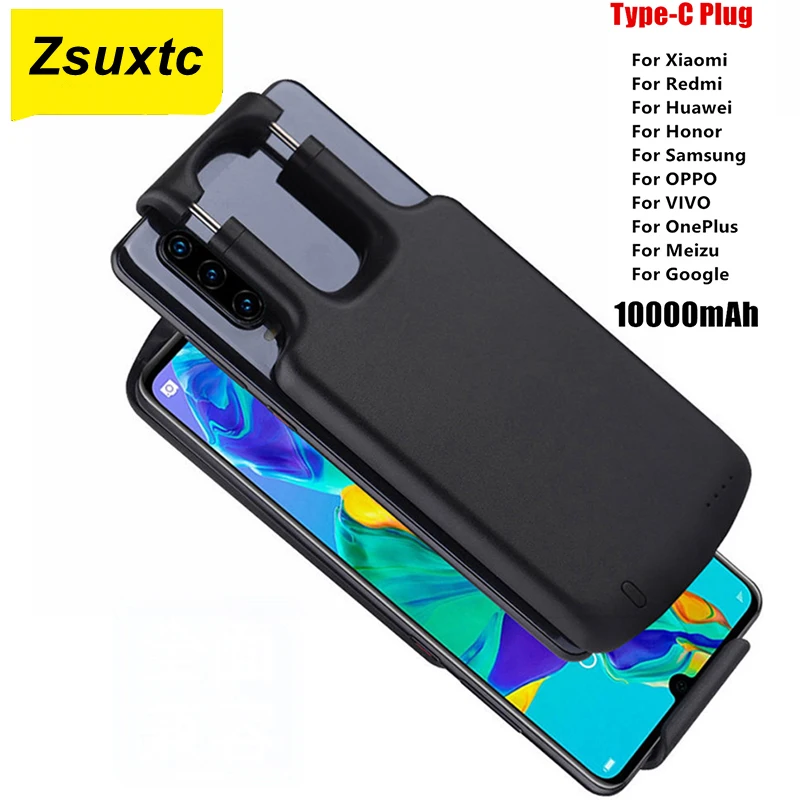 10000Mah Regolabile Tipo C Per Huawei Oppo Samsung S22 Vivo Oneplus Nokia Google Per Xiaomi Battery Case Smart Cover Power Bank