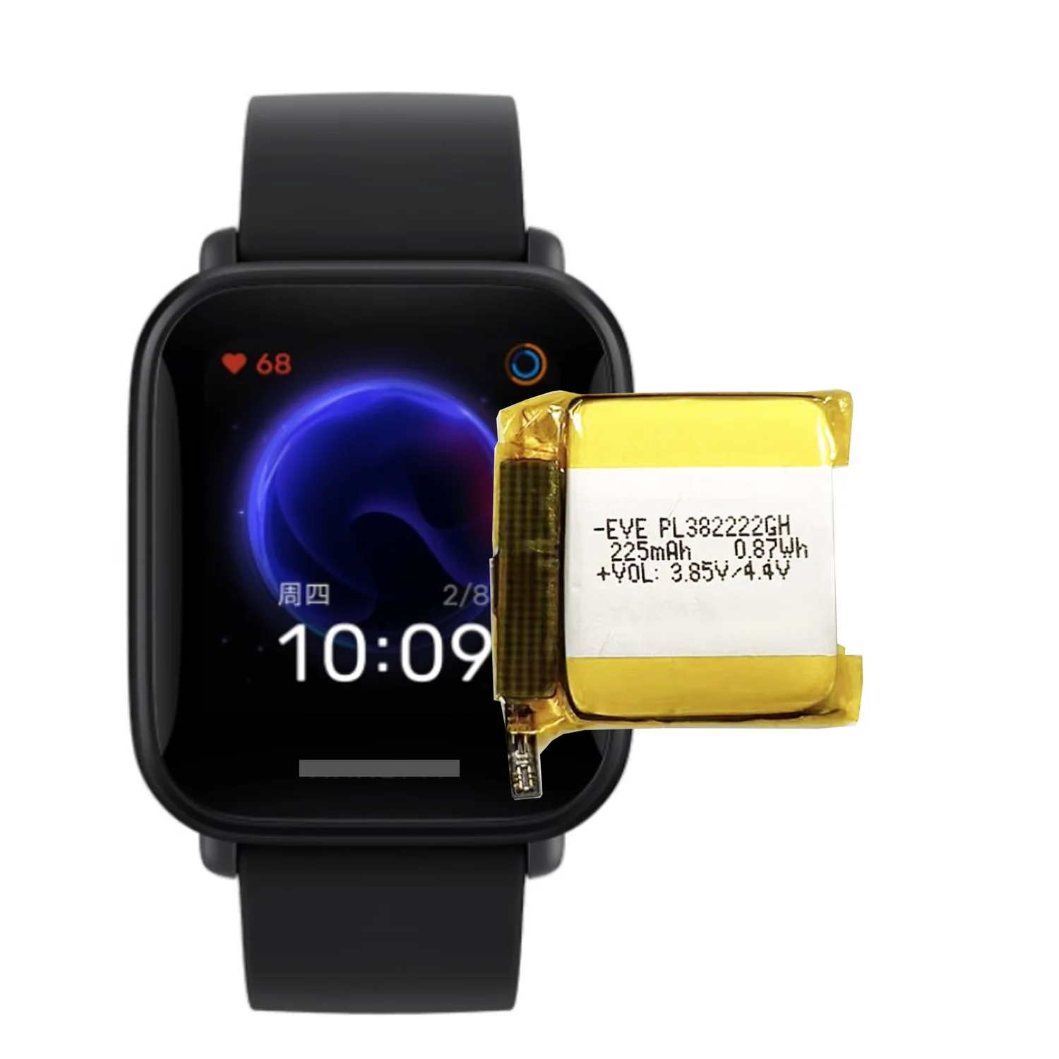 Bateria de alta Capacidade para Huami Amazfit EVE Pop A2009 / Pop Pro A2019 Baterias De Relógio Inteligente, PL3822GH, 100%
