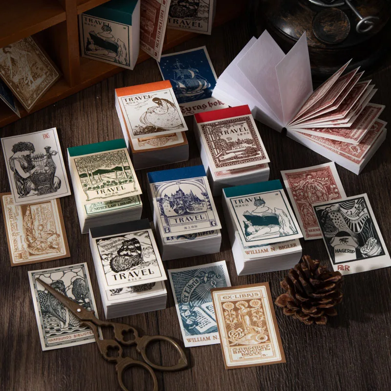 

100 pcs/lot Vintage material book Pocket edition material paper Decorative Diy Scrapbookingjunk journal supplies Craft Supplies