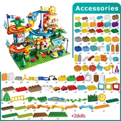 Giant Marble Run Building Blocks Set with Slides & Educational Bricks (211PCS)