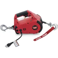 885000 PullzAll Corded 120V AC Portable Electric Winch with Steel Cable: 1/2 Ton (1,000 Lb) Pulling Capacity , Red 1