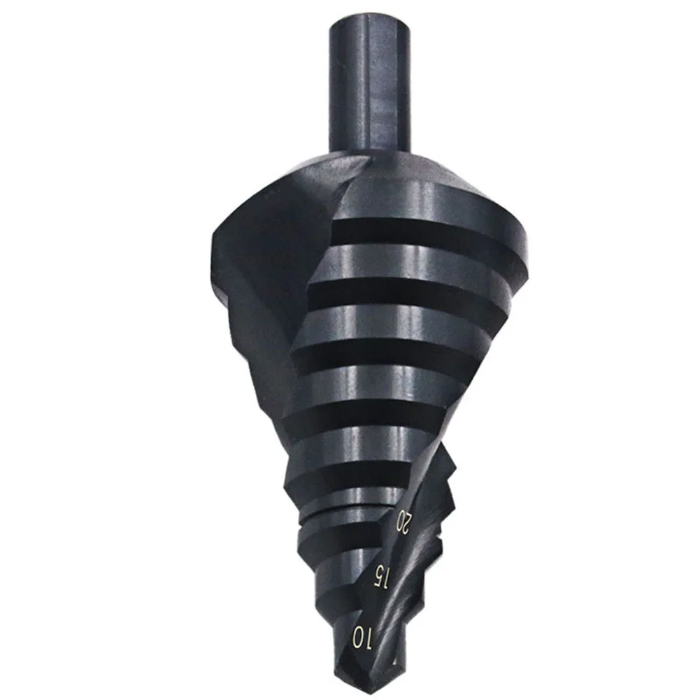 

10-45mm HSS Nitrogen Spiral Step Drill Bit Triangle Shank Hole Drill Tools Black Step Drill Bit Hole Opener 10-45mm