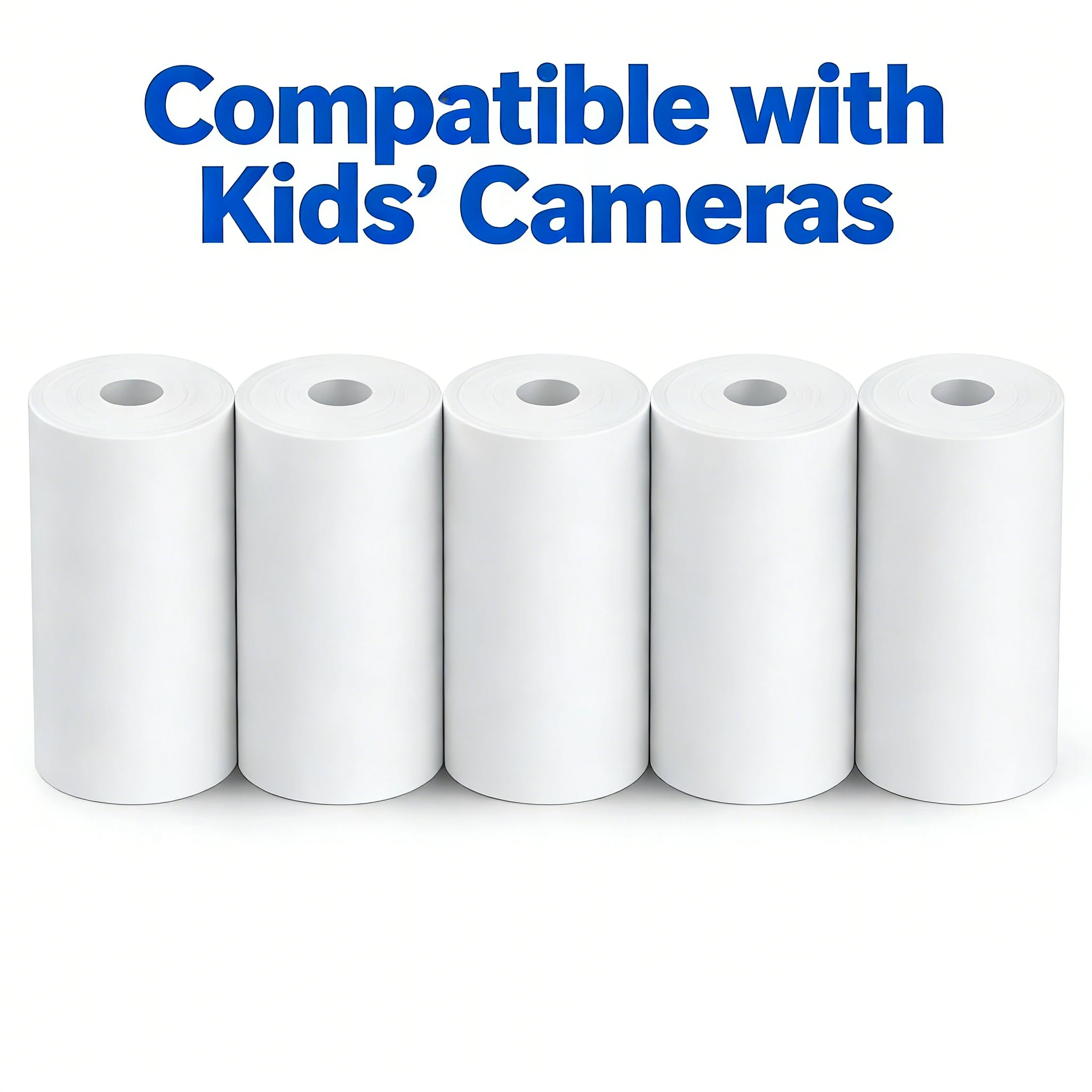 10-50롤 57x25MM 감열지 흰색 어린이 카메라 즉석 인쇄 키즈 카메라 인쇄 용지 교체 액세서리 부품