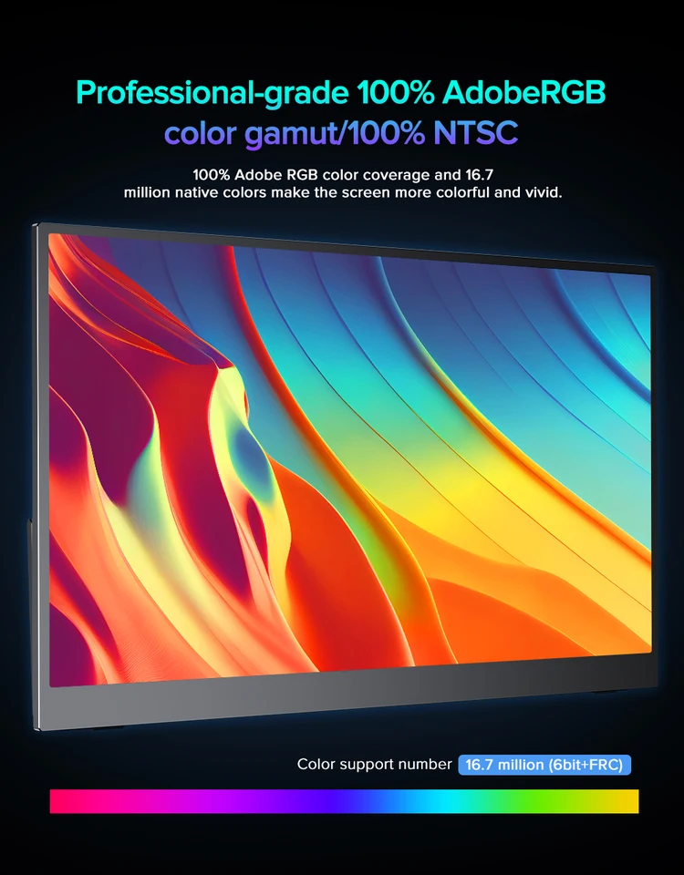 UPERFECT 4K ポータブルモニター 17.3 インチ 3840*2160 100% Adob​​e