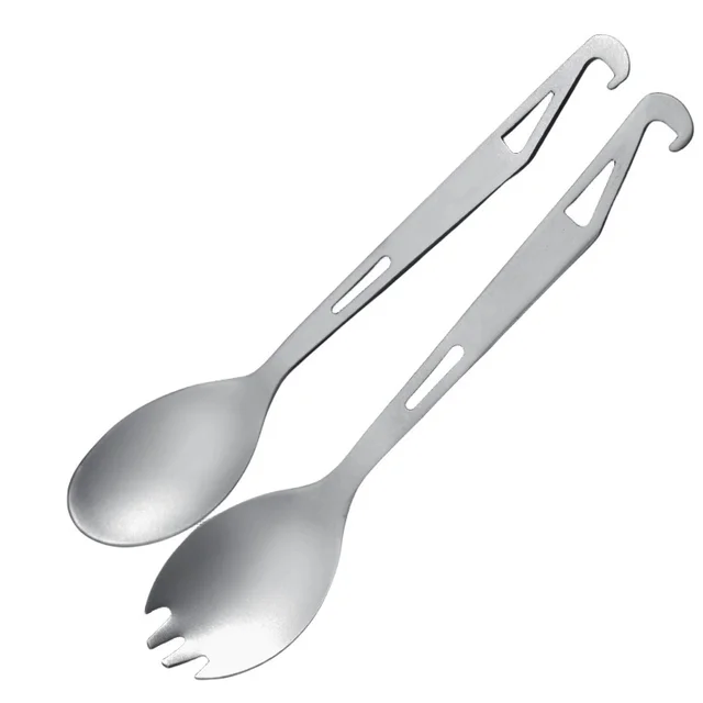 [알리익스프레스] 야외 모험를 위한 필수품: 이중 목적 티타늄 캠핑 스푼과 포크