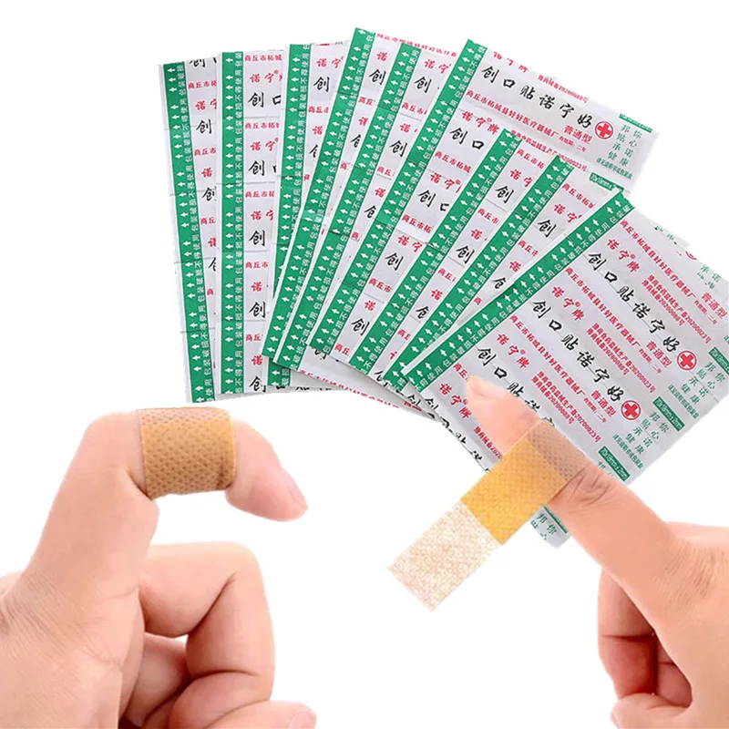 

100pcs/pack Band Aid First Aid Kits Wound Patch Strip Breathable Adhesive Bandages Plaster Sports Travel Wound Patch Sticking