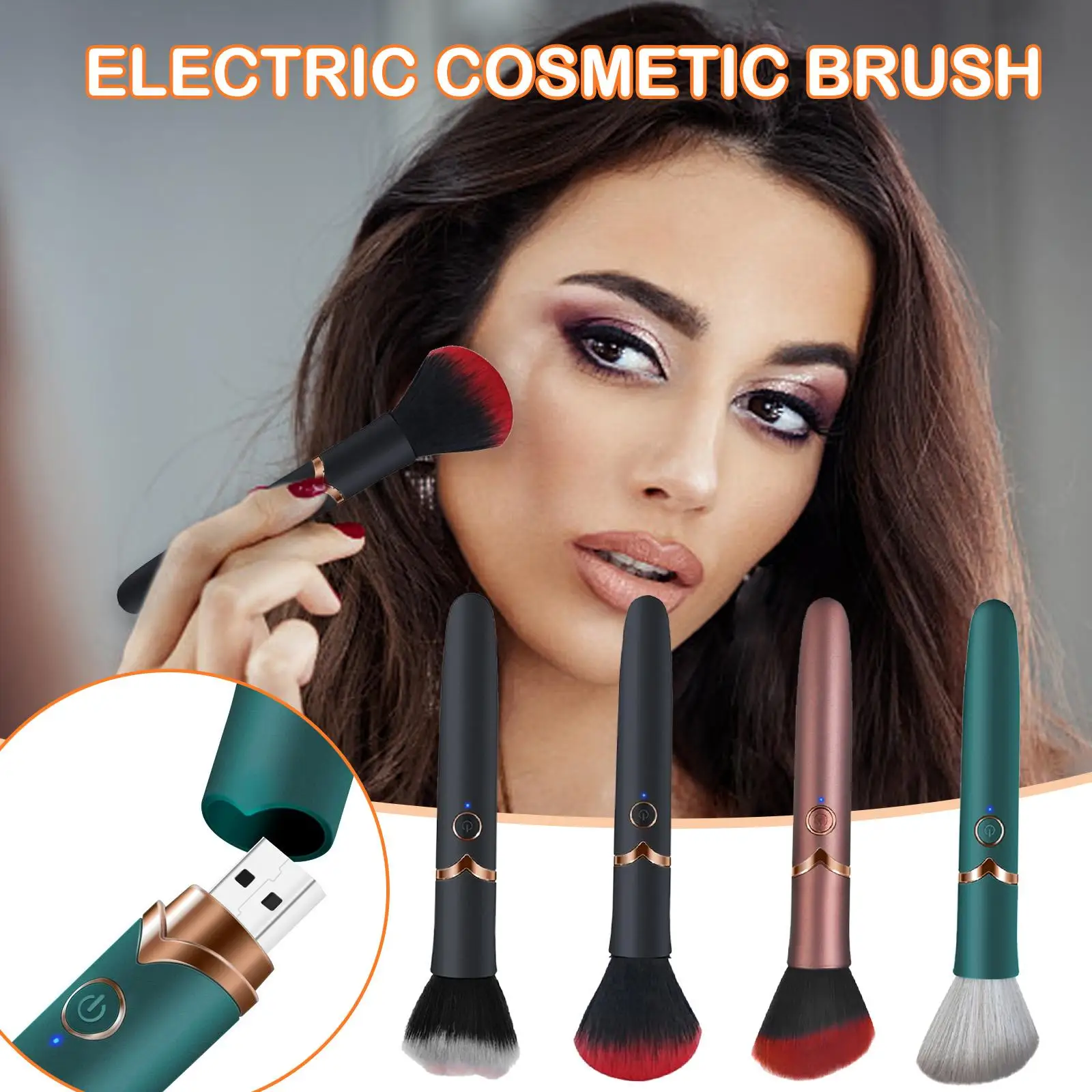 

New Electric Makeup Brush Foundation Blending Brush 10 Speeds Massage Vibration Loose Powder Blush For Face Makeup Beauty T B7G1