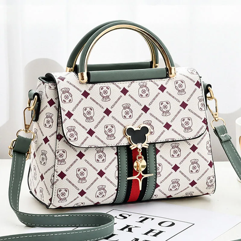 Nuova Borsa a Spalla da Donna, Borsa Tote di Lusso Firmata, Borsa a Mano da Donna in Pelle con Monogramma Stampato, Borsa a Tracolla Singola